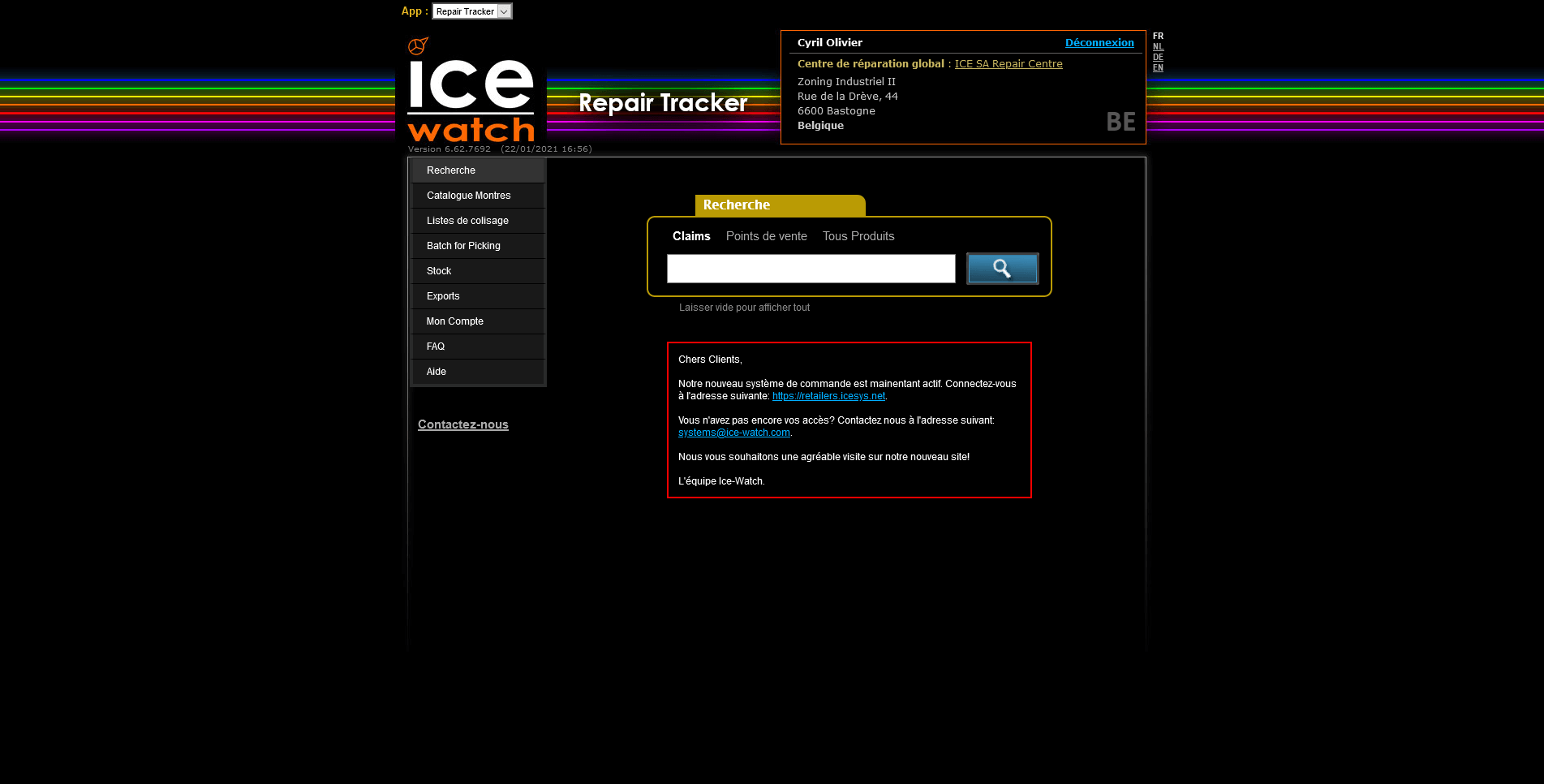 Ice watch page de redirection multi sites